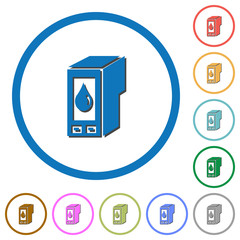 Sticker - Ink cartridge icons with shadows and outlines