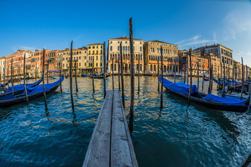 Wall Mural - Famous Grand Canal at summer day, Venice, Italy.Fish eve view.