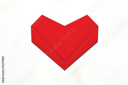Valentine Red Greeting Paper Folding Origami Love Heart On A