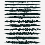 Fototapeta Młodzieżowe - Set of black paint, ink brush strokes