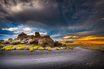 Wall Mural - Pyramid Lake Nevada Tufas at Sunset