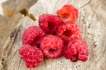 Raspberries on the table