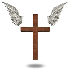 Sticker - Cross with wings