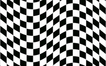 Abstract Black And White Checkered Pattern With Distortion Effec