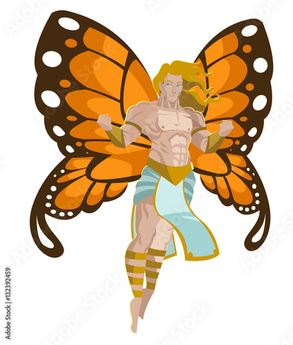 fairy male flying – kaufen Sie diese Vektorgrafik und finden Sie