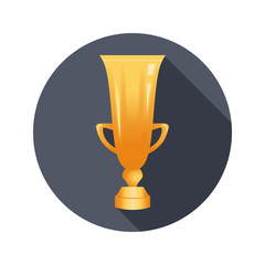 Beautiful golden trophy cup icon