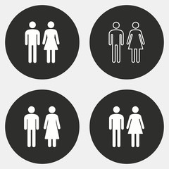 Wall Mural - Man and Woman restroom icon set.