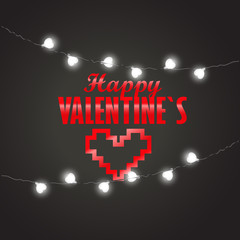 Aufkleber - Valentines greeting card. Happy Valentines Day greeting card wit
