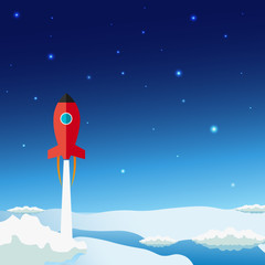 Wall Mural - stratosphere flat modern design. rocket space vector illustration.