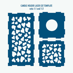 Wall Mural - Laser cut template for candle holder. DIY laser cutting template for diy, interior elements, wood carving, paper cutting, scrapbooking