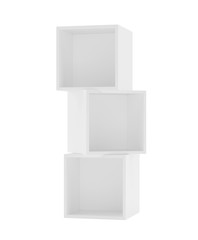 Wall Mural - box shelves white. 3d rendering on background.