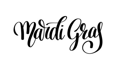 Wall Mural - mardi gras black and white calligraphic lettering poster