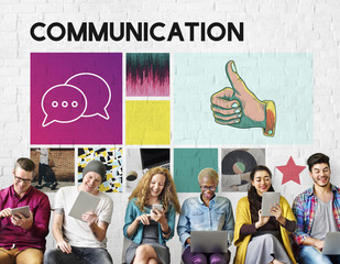 Wall Mural - Social Media Blog Communication Chat Communication