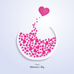 Wall Mural - aquarium full of hearts , happy valentine's day - vector card , background ( love , romantic , valen