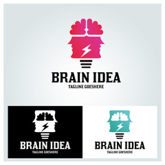 Wall Mural - Brain idea logo design template ,Vector illustration