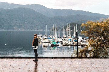 Poster - Girl at Deep Cove in North Vancouver, BC, Canada