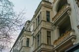 Fototapeta Londyn - luxury apartment houses with balconies