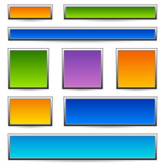 Poster - Set of banner / button / plaque backgrounds with frames