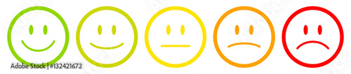 Fotomural 5 Color Faces Outline Feedback/Mood