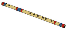 Hand Drawing Of A Bamboo Flute
