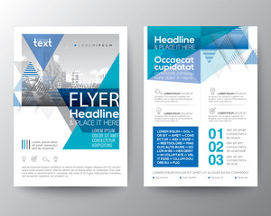 Wall Mural - Abstract Blue geometric background for Poster Brochure Flyer design layout