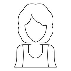 Poster - Young woman avatar icon, outline style