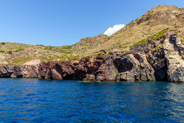 Wall Mural - Coast of the beautiful island of the Lipari, Aeolian Sicily