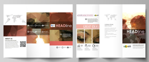 Wall Mural - tri-fold brochure business templates on both sides. easy editable abstract vector layout in flat des