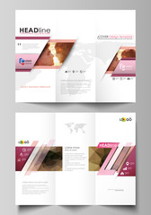 Wall Mural - tri-fold brochure business templates on both sides. easy editable abstract vector layout in flat des