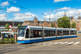 Fototapeta  - City tram in Amsterdam