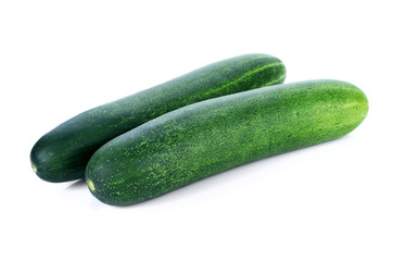 fresh cucumber isolated on white background.