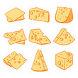 Hand drawn cheese, vector illustration, Clip art