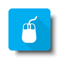 Wall Mural - white mouse icon on blue web button