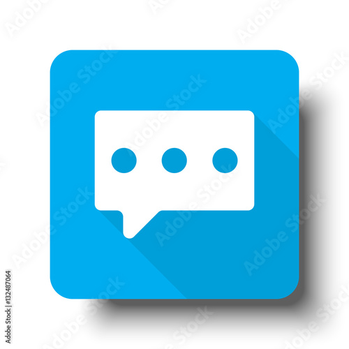 White Message icon on blue web button Stock Vector | Adobe Stock