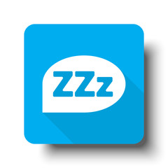 Wall Mural - white sleep icon on blue web button