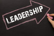 © Oleksandr - Leadership - Chalkboard with arrow on black