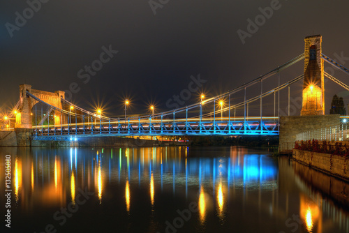Naklejka na szybę Wrocław Most Grunwaldzki nocą
