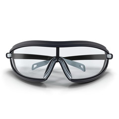 Safety Sport Glasses on white. 3D illustration