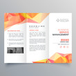 abstract polygonal orange shapes trifold brochure design