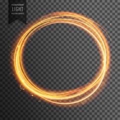 Wall Mural - gold circle light effect on transparent background