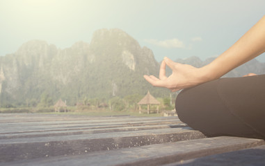 Fotobehang - serenity and yoga practicing meditation