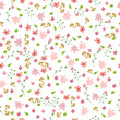 Hand-drawn seamless flower pattern. Abstract simple flowers, twigs and leaves. Floral vintage background for textile, cover, wallpaper, gift packaging, printing, scrapbooking.