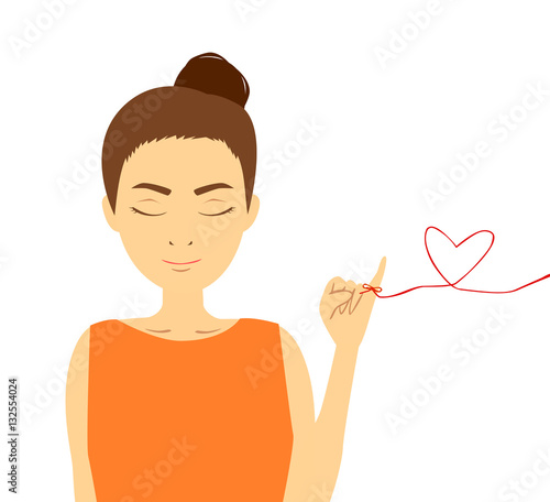 赤い糸 女性 Stock イラスト Adobe Stock