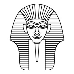Wall Mural - Egyptian pharaohs mask icon, outline style