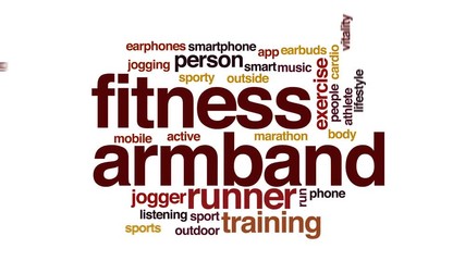 Sticker - Fitness armband animated word cloud.