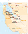 Survey vector map of Californian Silicon Valley, United States