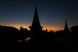 © xreflex - Beautiful Temple silhouette in Thailand, Pagoda on Inthanon national park at Chiang mai, Thailand.