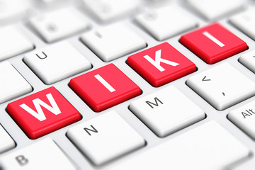 Poster - Wiki text word on computer keyboard keys