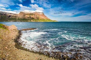 Wall Mural - Mountains of the Arctic sea in Iceland in summer