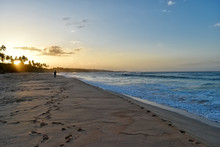 Sunset At Tubos Beach In Manati, Puerto Rico